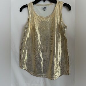 Mia brand Metallic Gold tank top size large
